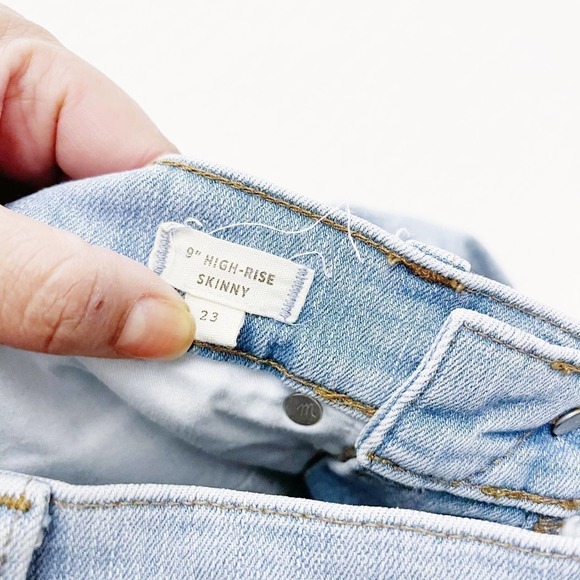 Madewell 9" High Rise Skinny Denim Jeans Button Fly Light Wash SZ23 - Picture 3 of 9